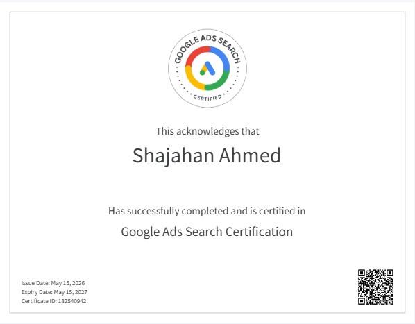 google ads certificate by Google